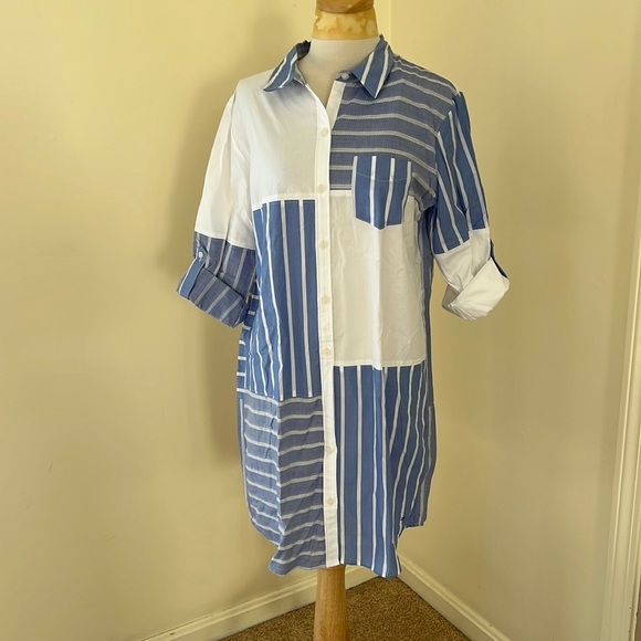 Tommy Hilfiger Dresses & Skirts - NWT! TOMMY HILFIGER Size 6 blue with white striped shirt dress